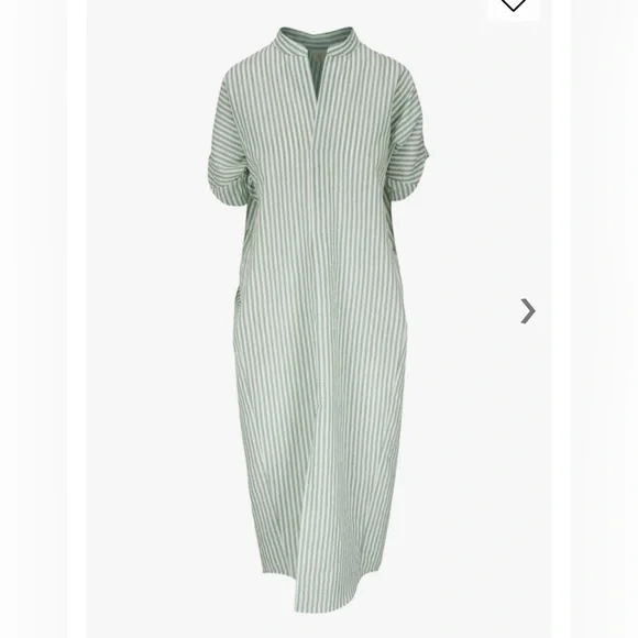 Zero + Maria Cornejo Aissa Long Green Stripe Dress Size 6